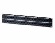 Digitus DN-91648U Digitus CAT 6 patch panel, nestíněný, 48 portů RJ45, 8P8C, LSA, 2U, montáž do stojanu, bl, 482x44x109 mm