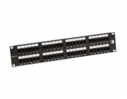 Solarix SX48-6-UTP-BK 19" Patch panel Solarix 48 x RJ45 CAT6 UTP černý