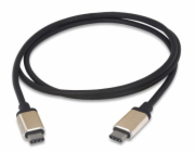 PremiumCord kábel USB 3.2 konektor C/male - USB 3.2 C/male, 1m, hliníkové konektory