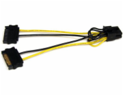 StarTech SATA 15-pin - PCIe 8-pin, 0,15 m, žlutá (SATPCIEX8ADP)