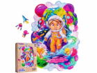 Puzzle Puzzler Puzzler dřevěné, barevné - Vesmírný dobrodruh