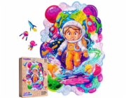 Puzzle Puzzler Puzzler dřevěné, barevné - Vesmírný dobrodruh