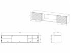 Cama RTV skříň TULA 183x35x37 černá matná + černý krb