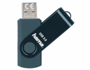 Hama USB 3.0 Flash Drive Rotate, 256 GB, 70 MB/s, petrolejová modrá
