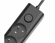 Viking síťová prodlužovací zásuvka YC53, 5x AC 230V, 1x USB-A, 2x USB-C, délka 1,5 m, černá