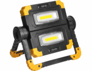 Orno GEMINIX LED světlomet 2x10W, pracovní světlomet, přenosný s baterií, 1200lm, IP44, 4000K, 5000mAh