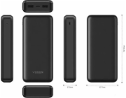 4kom.pl Powerbanka Externí baterie VEGER A20 - 20 000mAh černá (W2015)