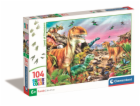 Clementoni - Puzzle 104 země dinosaurů