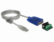 Delock Adapter USB Type-A to Serial RS-422/485 DB9 with surge protection 600 W and extended temperature range - Sériový adaptér - USB 2.0 - RS-422/485 - modrá