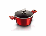Kastrol s mramorovým povrchem a poklicí 24 cm Burgundy Metallic Line BH-1257