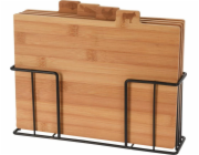 Vynikající domácí dřevěné prkénko na krájení 4 ks. se stojanem