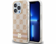 DKNY  DKHMP13LHCPTSP iPhone 13 Pro / 13 6.1 růžové/růžové pevné pouzdro IML kostkovaný mono vzor a tištěné pruhy MagSafe
