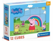 Clementoni - Obrázkové kostky - Prasátko Peppa 12 kostek