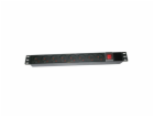 XtendLan 19"/1U rozvodný panel 8x 230V, ČSN, vypínač, 1,8 m