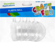 Craft with Fun ORNAMENT BN PLAST BALL 6CM 4KS CF PBH 12/96