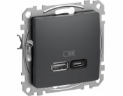 SCHNEIDERE USB nabíjecí zásuvka Schneider Sedna Design SDD114404 A+C 45W PD černá antracit