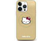 Sourcing Hello Kitty HKHMP13LPGHCKD iPhone 13 Pro / 13 6.1 zlato/zlaté pevné pouzdro Kožené Kitty Head MagSafe