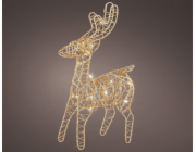 Vánoční dekorace "Jelen" s LED osvětlením, 21 cm, zlatá