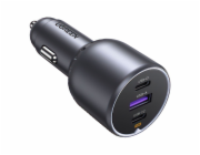 Ugreen 130W 3-Port Fast Car Char gray Sluchátka, Přenosný počítač, Mibilní telefon, Laptop, Externí baterie, Telefon Šedá Zapalovač na doutníky Auto