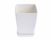 Kapradina, keramika, O 14 cm x 14 cm, bílá