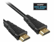 PremiumCord HDMI High Speed + Ethernet kabel, zlacené konektory, 1m