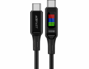 USB-C to USB-C cable Acefast C7-03 1.2m, with display (black)