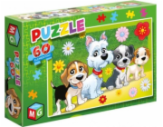 Multiherní puzzle 60 květinových psů