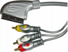 Scart - RCA (Cinch) kabel x3 1,5 m stříbrný (KPO3418-1,5)