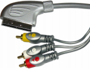 Scart - RCA (Cinch) kabel x3 1,5 m stříbrný (KPO3418-1,5)