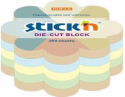Stickn SAMOLEPÍCÍ KVĚTINOVÝ SEŠITNÍK 67X67 MM MIX 4 BARVY NEBĚLENÉ + RECYKLACE 250 listů