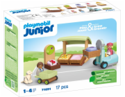 PLAYMOBIL 71691 Junior: Ekologický stánek a vysokozdvižný vozík, stavební hračka