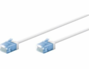 Goobay Ultraflexibilní tenký patch kabel Cat.6a, U/UTP (bílý, 2 metry, extra krátké konektory)