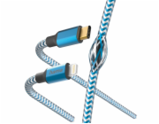 Hama 00201561 Reflexní nabíjecí kabel, USB-C - Lightning 1,5 m Nylon modrý