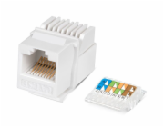 XtendLan Keystone jack RJ45, zaklapávací, CAT5e, UTP, instalace bez nástrojů, bílý