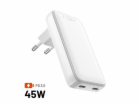 Nabíječka FIXED Slim síťová GaN s 2x USB-C výstupem a pod...