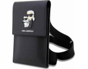 Kabelka Karl Lagerfeld KLWBSAKCPMK černá/černá Saffiano Karl & Choupette