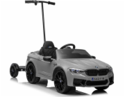 sportovní auto na baterie BMW M5 s rodičovskou platformou, stříbrné lakování