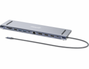 AV adaptér Manhattan MANHATTAN Dockingstation 12-in-1 4K 1xHDMI 2xDP 3xUSB-A