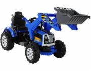 sportovní traktor na baterie s modrou lžící bagru