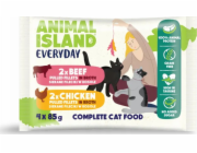 ANIMAL ISLAND Everyday Chicken and Beef fillets in broth Box - mokré krmivo pro kočky - 4 x 85g