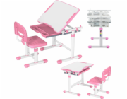 Mozos Dětský psací stůl + polohovatelná židle pro děti 2-12 let (DC-SET-PINK)