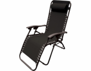 Royokamp Gravity skládací zahradní lehátko s opěrkou hlavy Bliss Black (1032221)