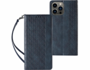 Pouzdro Hurtel Magnet Strap Case Kryt pouzdra iPhone 14 Plus s mini stojánkem na šňůrku s chlopní