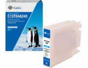 G&G  kompatibilní inkoust / inkoust s C13T04A240, NP-E-T04AXXLC-A, azurová, 8000s