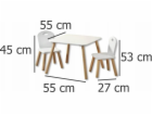 Sestava dětského nábytku Kesper: stůl + 2 židle, bílá, Ke...