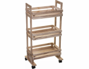 5five Kuchyňský vozík se 3 policemi, dřevěný, 82 cm