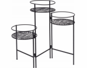 Atmosphera LEAF stojící kovový stojan na květiny, 3 stojany na květiny, 49 cm, černá