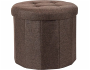 Home Styling Collection Pouffe s krásným sedákem OTTOMAN, 45 x 39 cm, šedá