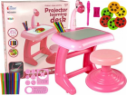 Lean Sport Stůl Kreslicí deska Židle Projektor Pink Pens ...