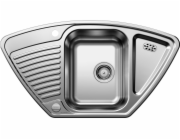 Blanco dřez TIPO 9 E dřez, broušená ocel, rohový, automatický doraz.